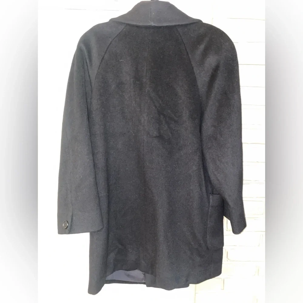Vintage Black Wool Button Coat